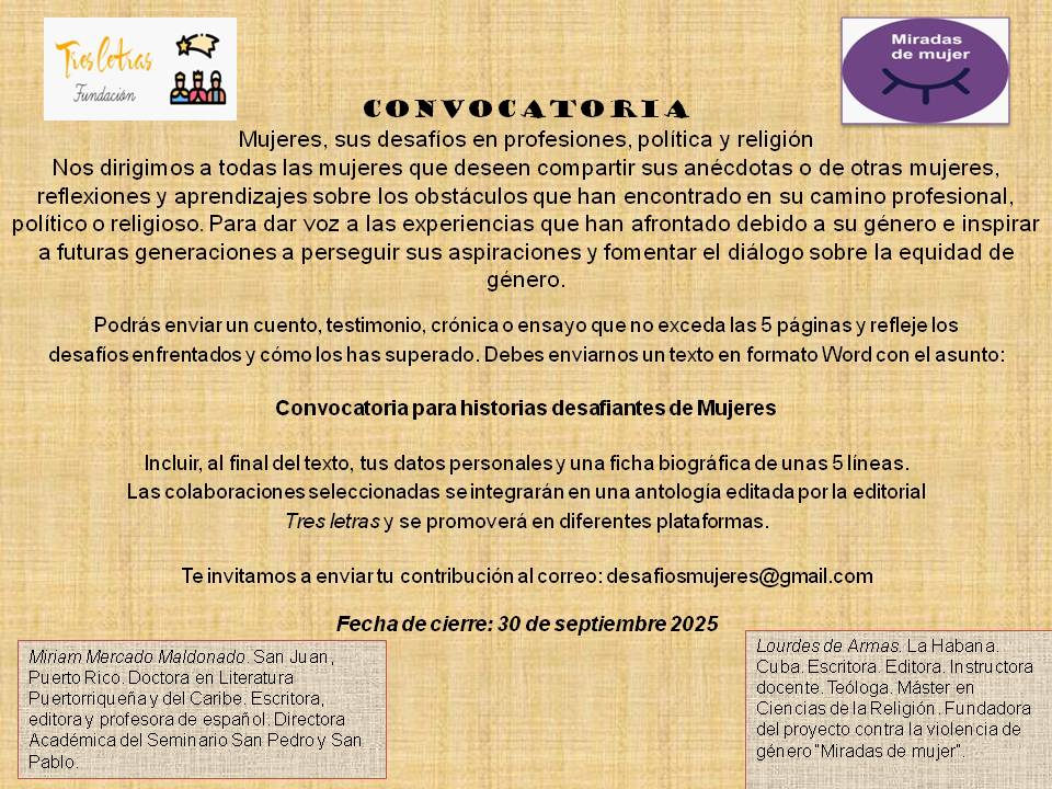 Convocatoria para historias desafiantes de mujeres.